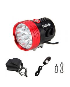 10,000 Lumen 10T6 Bicycle Light , 10 x XM-L T6 LEDs Bike Front  Light  , With 8x18650 Battery Pack and Charger