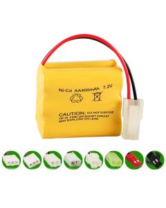 7.2V Ni-CD AA 400mAh Rechargeable Battery Pack, Compatible with RC boat, RC Car, Electric Toys, Lighting, Model Car