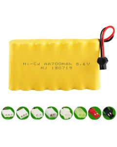8.4V Ni-CD AA 700mAh Rechargeable Battery Pack, Compatible with RC boat, RC Car, Electric Toys, Lighting, Model Car