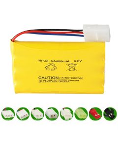 9.6V  Ni-CD AA 400mAh Rechargeable Battery Pack, Compatible with RC boat, RC Car, Electric Toys, Lighting, Model Car