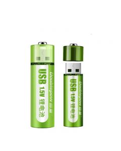 1.5V AA 1800mWh USB Rechargeable Li-ion Battery with USB Charger Port (2 pcs)