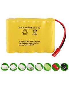6.0V  Ni-CD AA 400mAh Rechargeable Battery Pack, Compatible with RC boat, RC Car, Electric Toys, Lighting, Model Car