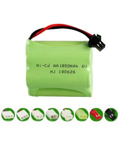 6V Ni-CD AA 1800mAh Rechargeable Battery Pack, Compatible with RC boat, RC Car, Electric Toys, Lighting, Model Car
