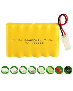 7.2V  Ni-CD AA 400mAh Rechargeable Battery Pack, Compatible with RC boat, RC Car, Electric Toys, Lighting, Model Car