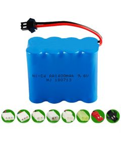 9.6V  Ni-CD AA 1400mAh Rechargeable Battery Pack, Compatible with RC boat, RC Car, Electric Toys, Lighting, Model Car