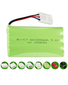 9.6V  Ni-CD AA 1000mAh Rechargeable Battery Pack, Compatible with RC boat, RC Car, Electric Toys, Lighting, Model Car