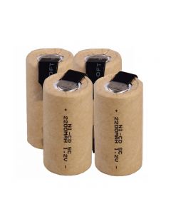 4PCS SC 1.2V 2200mAh Sub C Ni-Cd Rechargeable Battey With Solder Tab For Electric Drill 