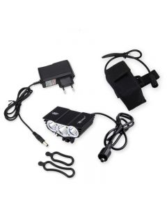  1500 Lm 3 LED 4 Mode Bicycle Front Light Bike Headlight With 6400mAh Battery Pack