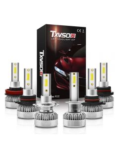TXVSO8 H7 H1 H4 9006 9005 HB3 Car Bulb, 2PCS 6000K 110W 20000LM 360 Degree LED Car Light