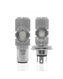 H4 BA20D Motorcycle LED Headlamps Light Bulbs , 2PCS 18W  1500LM For Motorcycle