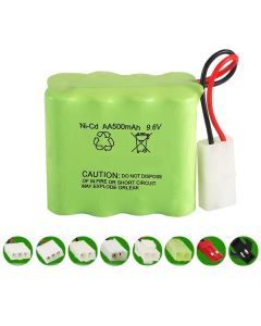 9.6V  Ni-CD AA 500mAh Rechargeable Battery Pack, Compatible with RC boat, RC Car, Electric Toys, Lighting, Model Car