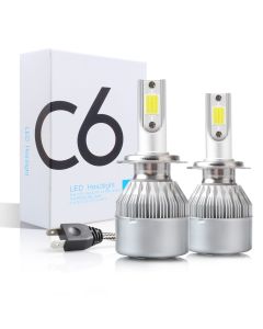 C6 Car Headlight,  H11 HB3 9005 HB4 9006 Car Bulbs, 2PCS 6000K 72W 12V 7200LM Auto Headlamps