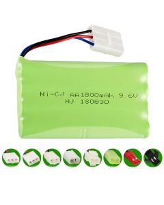 9.6V Ni-CD AA  1800mAh Rechargeable Battery Pack with KET-3P/KET-2P/JST plug