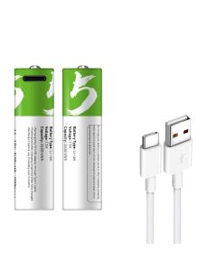 2PCS 1.5V AA 2600mAh USB Rechargeable Li-ion Battery  with Type-C charging cable 