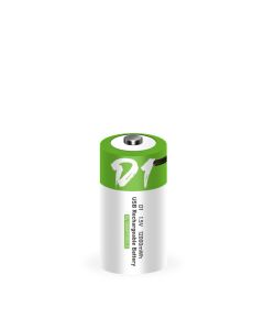 D size 12000mWh Li-ion USB Rechargeable Battery with USB charging Port