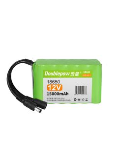 Doublepow 12V 18650 15000mAh 3S6P Li-Ion Battery with DC Plug For LED Light Electronic Devices