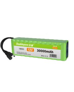Doublepow 12V 18650 30000mAh 3S12P Li-Ion Battery with DC Plug For LED Light Electronic Devices