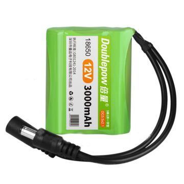 Doublepow 12V 18650 3000mAh 1800mAh 3S1P Li-ion Battery Pack with DC plug for LED Light Electronic equipment