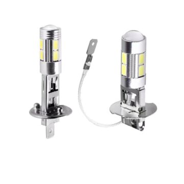 2PCS H1 H3 LED Car Lamp, 6500K 10SMD 5630 5730 Car Fog Lights 