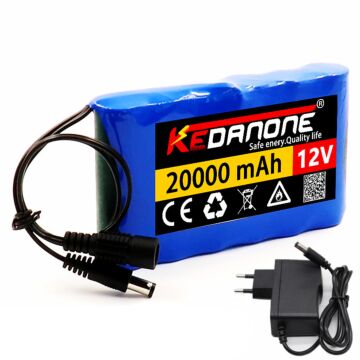 12V 20000mah Li-ion  Rechargeable Battery Pack with DC plug For LED Light CCTV Monitor  (1pcs)