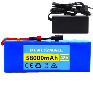 13S3P 18650 48V 58Ah 300W/500W /1000W Li-ion Battery Pack, For Electric bicycle Scooter With BMS (1pcs)