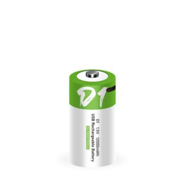 D size 12000mWh Li-ion USB Rechargeable Battery with USB charging Port