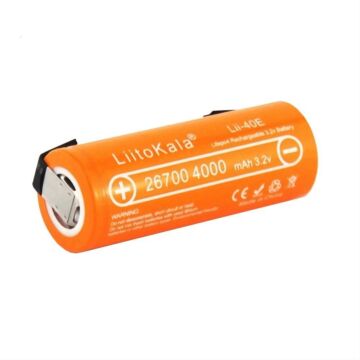 LiitoKala 3.2V 26700 4000mAh LiFePO4 Battery +Nickel Sheets (1pcs)