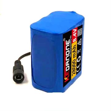 8.4V 28000mAh 6 x 18650 Li-ion Battery Pack For Bike Bicycle light (1pcs)