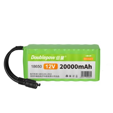 Doublepow 12V 18650 20000mAh 3S8P Li-Ion Battery with DC Plug For LED Light Electronic Devices
