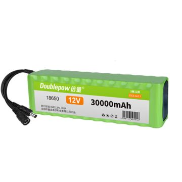 Doublepow 12V 18650 30000mAh 3S12P Li-Ion Battery with DC Plug For LED Light Electronic Devices