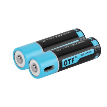 GTF AA 1.5V 2550mWh 1500mAh Li-ion Battery USB Rechargeable Battery