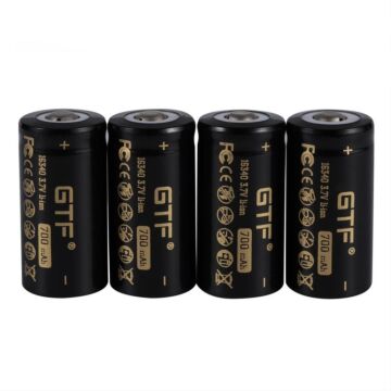 GTF 16340 700mAh 3.7V Li-Ion Rechargeable Battery For LED Flashlight (4 pcs)