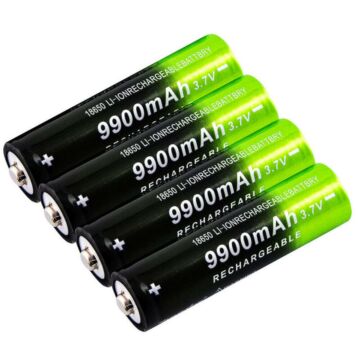  4pcs 3.7V 18650 9900mAh Rechargeable Li-ion Battery 