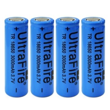 3.7V 18650 3000mah Li-ion Rechargeable Power Battery (4pcs)