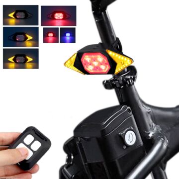 Smart Bike Taillight,  Wireless Remote Control Cycling Turning Signal Taillight , USB Bicycle Rechargeable Rear Light , LED Warning Lamp