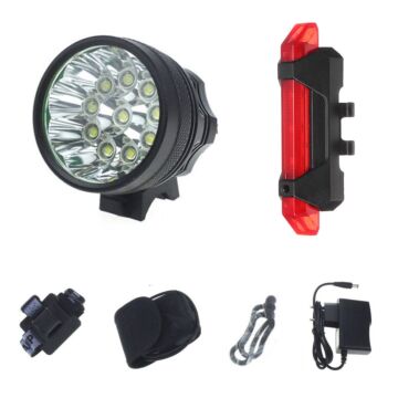 10000 Lumens Bicycle Light and Taillight Set,  3 Modes LED Front Bicycle Light, 5LED Cycling Taillight, USB Rechargeable