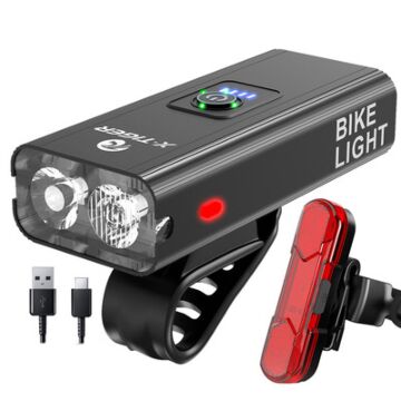 MTB Road Bike Front Lamp, 1200mAh 700 Lumens Cycling Headlight Bicycle Light, USB Rechargeable Bike Taillight