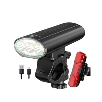 Waterproof Bike Light, 5200mAh Aluminum MTB Front Bicycle Light, USB Rechargeable Bike Taillight