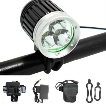  5400 Lumens 3* T6 LED Bicycle Front Headlamp Mountain Bike Light with 6*18650 Battery pack 
