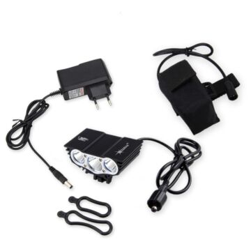  1500 Lm 3 LED 4 Mode Bicycle Front Light Bike Headlight With 6400mAh Battery Pack