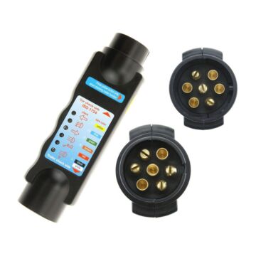 12V 7-Pin European Truck Trailer,  Cable Wiring Circuit Plug Socket Tester 