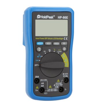  HP-90E Auto Range Digital LCD Multimeter,DMM Temperature Meter Battery Multitester