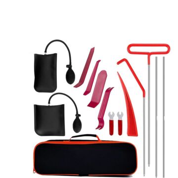 Car Window Door Key Anti Lost Kit, Inflatable Air Wedge Pump, Long Reach Grabber, Carrying Bag