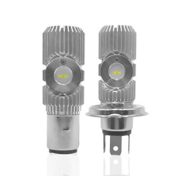 H4 BA20D Motorcycle LED Headlamps Light Bulbs , 2PCS 18W  1500LM For Motorcycle