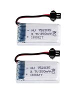 3.7V 350mAh 20C Lipo Battery 752035 For RC Car (2pcs)