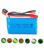 7.4V 650mAh 14500 15C Li-ion Battery For RC Boat/ RC Quadcopter