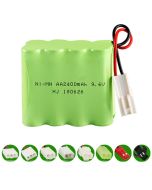 9.6V Ni-MH AA 2400mAh Rechargeable Battery Pack, Compatible with RC boat, RC Car, Electric Toys
