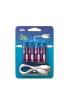 1.5V 1300 mWh AA Ni-Zn USB Rechargeable Battery with charging cable (2pcs or 4pcs)