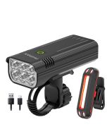 6 LED Front Bicycle Light, 1500 Lumens 10000mAh Aluminum Mountain Bike Flashlight,  USB Rechargeable Bike Taillight