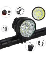 12000Lumen 11*T6 Bicycle Light Bike Front Light RechargeableHeadlight with 6*18650 Battery pack